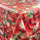 Strawberries Printed PVC Plastic Oilcloth Table Protector Fabric 140cm - Bull Ring Fabrics
