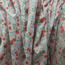 Strawberry Blossom & Butterfly Polycotton Fabric – Pink Floral Printed Dressmaking & Craft Fabric, 45” Wide - Bull Ring Fabrics