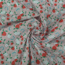 Strawberry Blossom & Butterfly Polycotton Fabric – Pink Floral Printed Dressmaking & Craft Fabric, 45” Wide - Bull Ring Fabrics