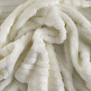 Striped Faux Fur Fabric Crafts Toys Furry Material 150cm - Ivory - Bull Ring Fabrics