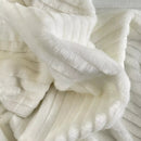 Striped Faux Fur Fabric Crafts Toys Furry Material 150cm - Ivory - Bull Ring Fabrics