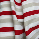 Striped Upholstery Curtain Brocade Fabric 140cm, Red - Bull Ring Fabrics