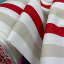Striped Upholstery Curtain Brocade Fabric 140cm, Red - Bull Ring Fabrics