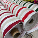Striped Upholstery Curtain Brocade Fabric 140cm, Red - Bull Ring Fabrics