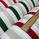 Striped Upholstery Curtain Brocade Fabric 140cm, Red - Bull Ring Fabrics