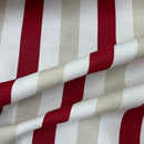 Striped Upholstery Curtain Brocade Fabric 140cm, Wine - Bull Ring Fabrics