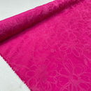 Sunflowers Velvet Flocked Taffeta Fabric Dress Material 150cm Cerise Pink - Bull Ring Fabrics