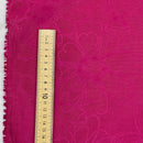 Sunflowers Velvet Flocked Taffeta Fabric Dress Material 150cm Cerise Pink - Bull Ring Fabrics