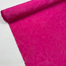 Sunflowers Velvet Flocked Taffeta Fabric Dress Material 150cm Cerise Pink - Bull Ring Fabrics