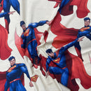 Superman Marvel Kids Print Cotton Furnishing Fabric, Ivory - Bull Ring Fabrics