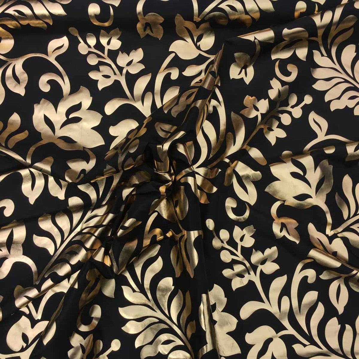Symphony Foil Floral Taffeta Fabric Curtain Dress 60" - Bull Ring Fabrics