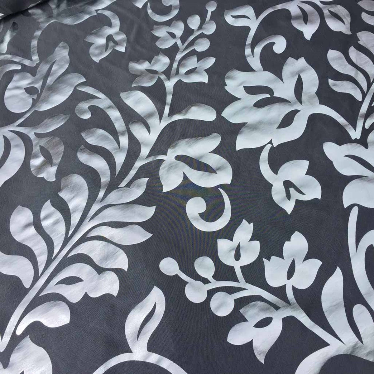 Symphony Foil Floral Taffeta Fabric Curtain Dress 60" - Bull Ring Fabrics
