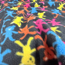 Teddy Bears Printed Polar Fleece Fabric 60”, Black - Bull Ring Fabrics