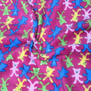 Teddy Bears Printed Polar Fleece Fabric 60”, Cerise Pink - Bull Ring Fabrics