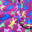Teddy Bears Printed Polar Fleece Fabric 60”, Cerise Pink - Bull Ring Fabrics