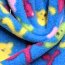 Teddy Bears Printed Polar Fleece Fabric 60”, Turquoise Blue - Bull Ring Fabrics