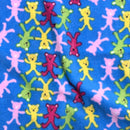 Teddy Bears Printed Polar Fleece Fabric 60”, Turquoise Blue - Bull Ring Fabrics