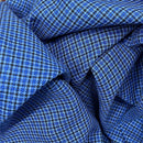 Tiny Check Polyviscose Tartan Fabric 140cm, Blue - Bull Ring Fabrics