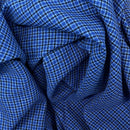 Tiny Check Polyviscose Tartan Fabric 140cm, Blue - Bull Ring Fabrics