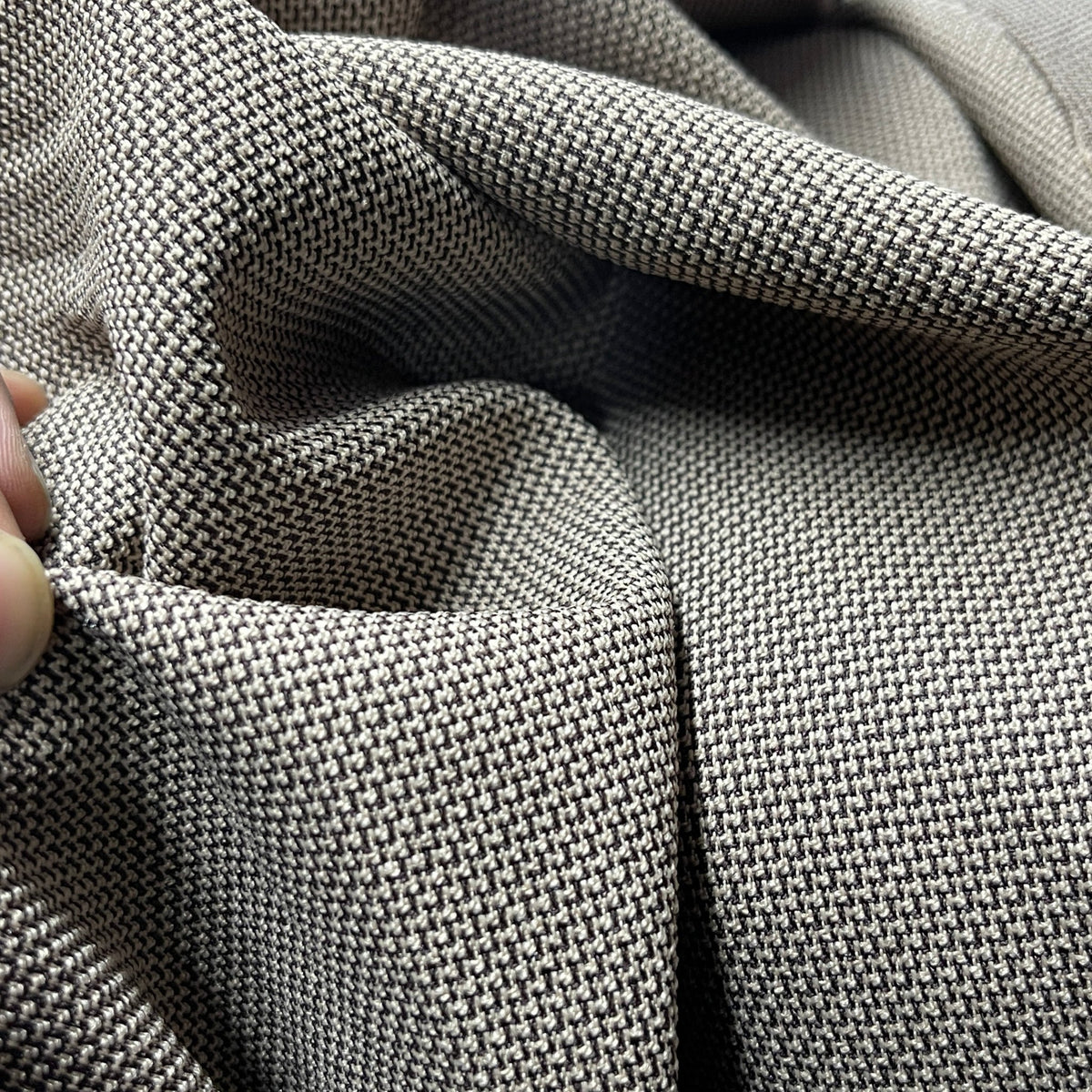 Tiny Check Polyviscose Tartan Fabric 140cm, Brown - Bull Ring Fabrics