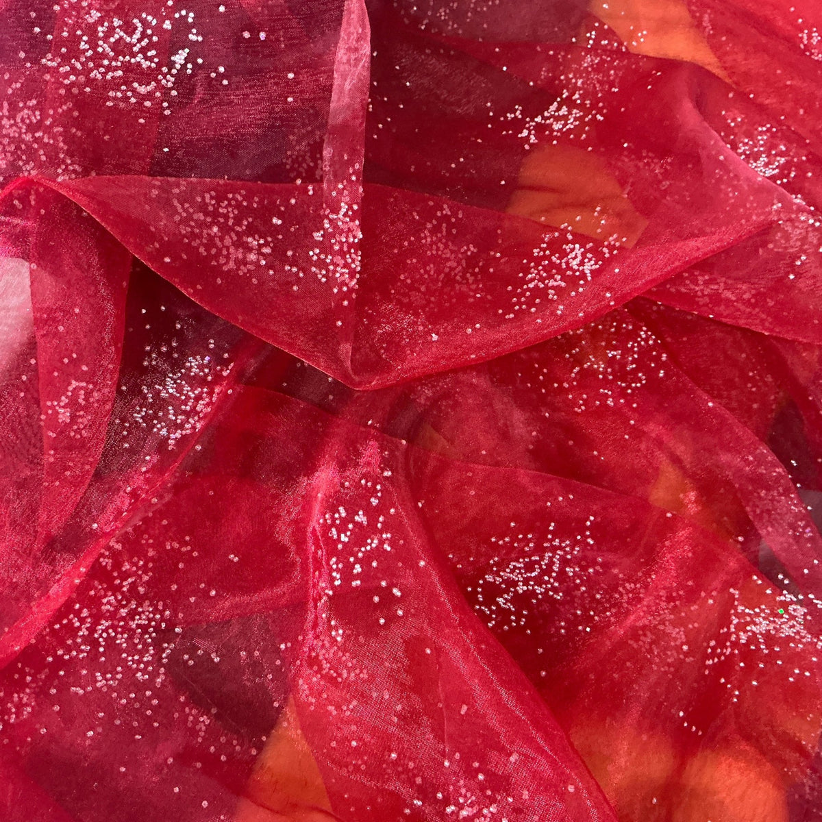 Tiny Gem-Stones Organza Voile Draping Dress Fabric 147cm - Bull Ring Fabrics