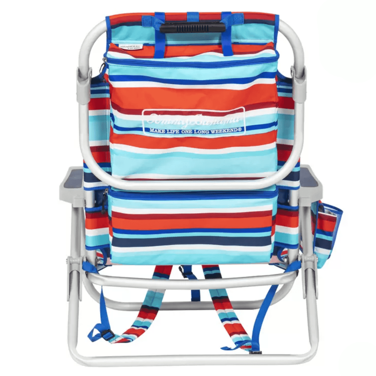 Tommy Bahama 5-Position Backpack Beach Chair Insulated Pouch Pillow 136kg NEW - Bull Ring Fabrics