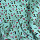 Tropical Birds Flamingo Toucan/Pecans 100% Cotton Craft Fabric 54", Green - Bull Ring Fabrics