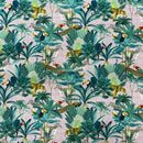 Tropical Palm Trees Parrots Peacocks Animals 100% Cotton Craft Fabric 54", Pink - Bull Ring Fabrics