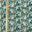 Tropical Palm Trees Parrots Peacocks Animals 100% Cotton Craft Fabric 54", Pink - Bull Ring Fabrics