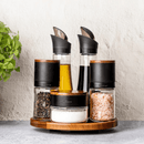 Trudeau 6 Piece Seasoning Station Set Acacia Wood Olive Oil Steak Gozney Pitboss - Bull Ring Fabrics