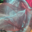 Two-Tone Organza Fabric Draping Decorations 150cm, Teal Shot Red - Bull Ring Fabrics
