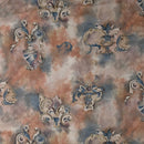 Van Heek Vintage Cotton Print Abstract Fabric 140cm, Rustic - Bull Ring Fabrics