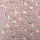 Vintage Roses Print Rose & Hubble Cotton Poplin Dress Fabric - Bull Ring Fabrics