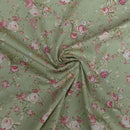 Vintage Roses Print Rose & Hubble Cotton Poplin Dress Fabric - Bull Ring Fabrics