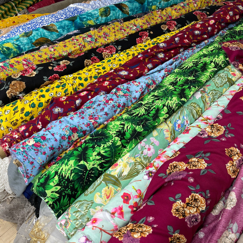 Viscose Printed Floral Summer Dress Fabric 60" - Bull Ring Fabrics