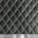 White Quilted Bentley Double Stitch Leather Car Seats Upholstery Fabric 54" Black - Bull Ring Fabrics