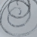 White Voile Fabric Embroidered Silver Circles Curtain Draping 60" - Bull Ring Fabrics