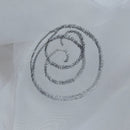 White Voile Fabric Embroidered Silver Circles Curtain Draping 60" - Bull Ring Fabrics