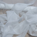 White Voile Fabric Embroidered Silver Circles Curtain Draping 60" - Bull Ring Fabrics
