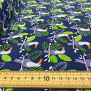 Wholesale 10 Metre Toucan Tropical Leaves Printed Polycotton Fabric 45” Wide | Jungle Bird Dressmaking, Quilting & Craft Fabric - Bull Ring Fabrics