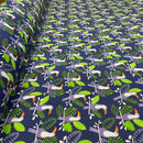 Wholesale 10 Metre Toucan Tropical Leaves Printed Polycotton Fabric 45” Wide | Jungle Bird Dressmaking, Quilting & Craft Fabric - Bull Ring Fabrics