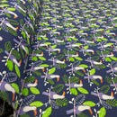 Wholesale 10 Metre Toucan Tropical Leaves Printed Polycotton Fabric 45” Wide | Jungle Bird Dressmaking, Quilting & Craft Fabric - Bull Ring Fabrics