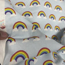 Wholesale Little Johnny 15 Metres Rainbow Clouds 100% Cotton Fabric Roll – Baby Blue Rainbow Print Dress Fabric | Children’s Craft & Quilting Material - Bull Ring Fabrics