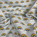 Wholesale Little Johnny 15 Metres Rainbow Clouds 100% Cotton Fabric Roll – Baby Blue Rainbow Print Dress Fabric | Children’s Craft & Quilting Material - Bull Ring Fabrics
