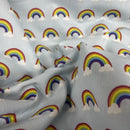 Wholesale Little Johnny 15 Metres Rainbow Clouds 100% Cotton Fabric Roll – Baby Blue Rainbow Print Dress Fabric | Children’s Craft & Quilting Material - Bull Ring Fabrics