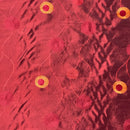 Wine Red Embroidered Taffeta Fabric Gold Circle Pattern 150cm - Bull Ring Fabrics