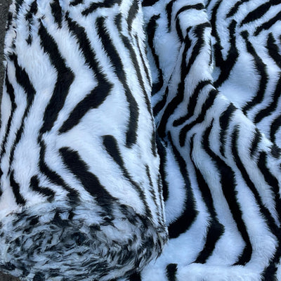 Zebra Velboa Animal Valboa Faux Fur Craft Fabric - Bull Ring Fabrics