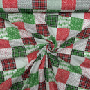 Christmas Patchwork Quilting Polycotton Xmas Fabric 45", Red
