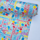 By The Metre Happy Birthday PVC Printed Tablecloth, Blue