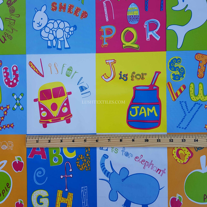 By The Metre Kids Alphabet Print PVC Printed Tablecloth